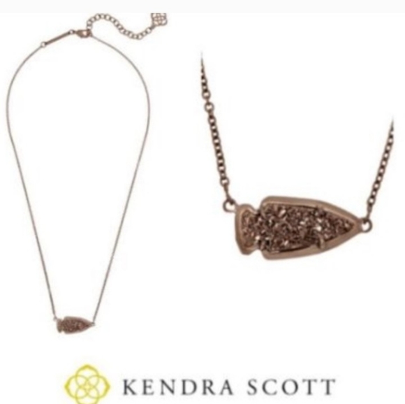 Kendra Scott Kasey Chocolate Druzy Arrowhead Necklace - Picture 10 of 11